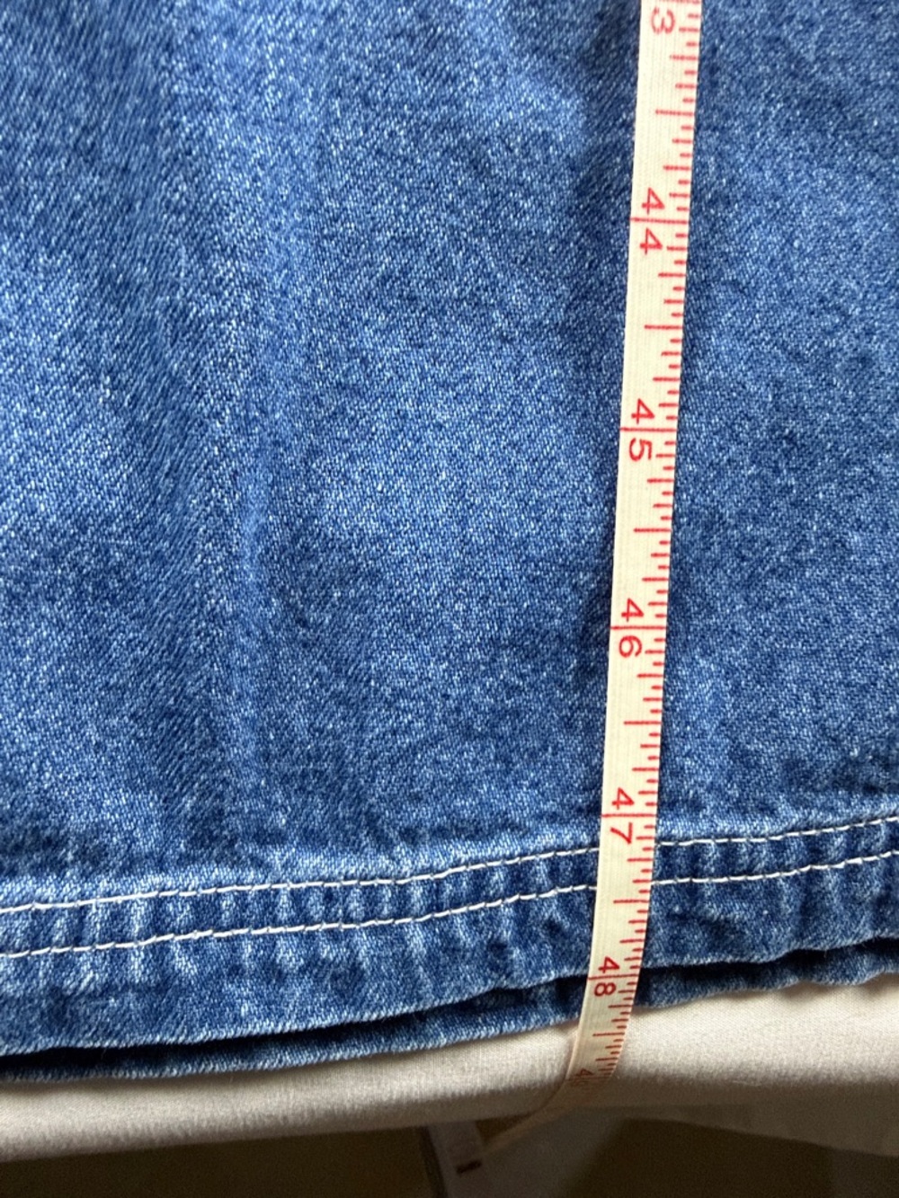 Falls Creek Denim Maxi Dress Button Down 100% Cotton Size XL Blue - Picture 3 of 6